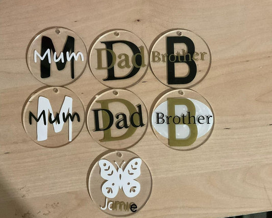 Resin free personalised keychain